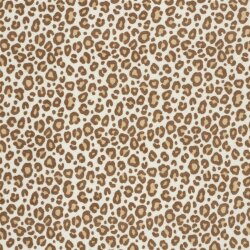 Stretch Frottee Leopunkte - creme