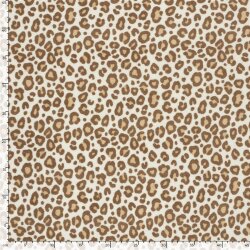 Stretch Frottee Leopunkte - creme