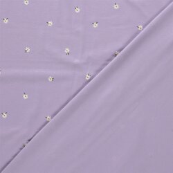 Baumwolljersey kleine Margeriten - softlila
