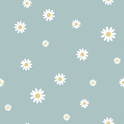Baumwolljersey Margeritenblüten - althellblau