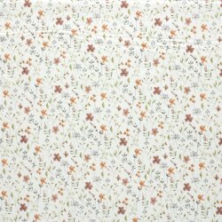 Rippenjersey schöne Herbstblumen - creme