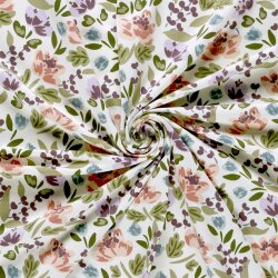 French Terry schöne Blumen - creme