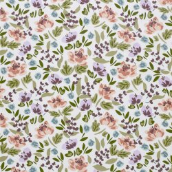 French Terry schöne Blumen - creme