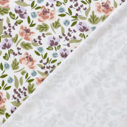 French Terry schöne Blumen - creme