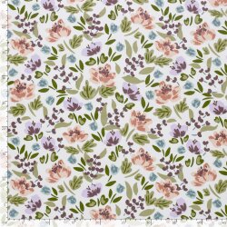 French Terry schöne Blumen - creme