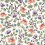 French Terry schöne Blumen - creme