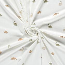 Baumwolljersey kleine Dinos - creme