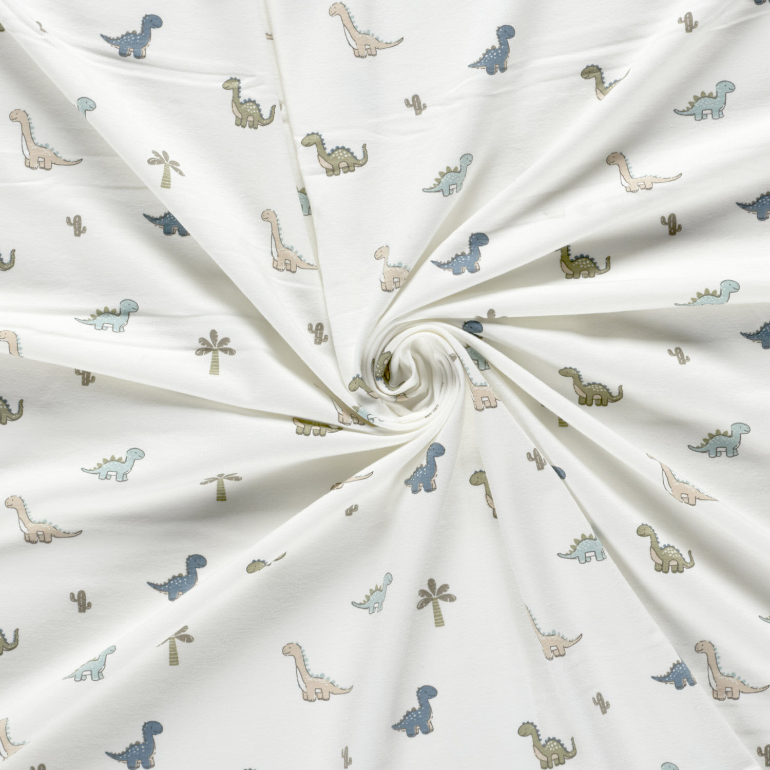 Baumwolljersey süsse Dinos - creme