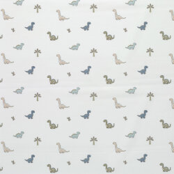 Baumwolljersey süsse Dinos - creme