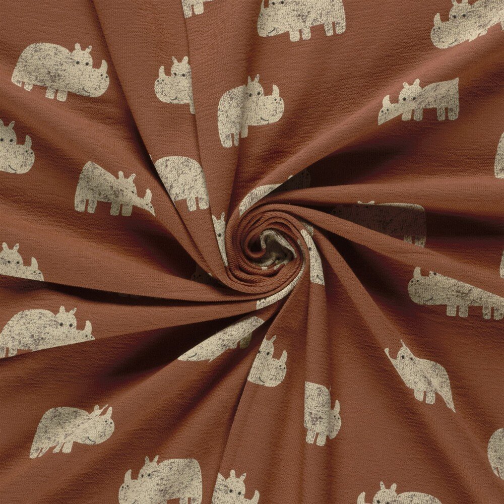 Terry Crêpe Nashorn - altziegelrot