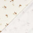 Baumwolljersey BIO~Organic Digital Rehe - wollweiß - creme