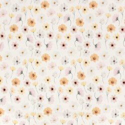 Baumwolljersey BIO~Organic Digital zarte Blumen -...