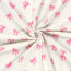 French Terry BIO~Organic Digital pinke Schleifen - wollweiß - creme