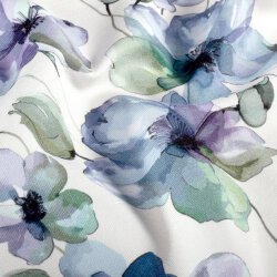 French Terry BIO~Organic Digital Aquarellblüten - wollweiß - creme
