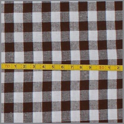 0,3 Meter - Baumwollpopeline garngefärbt - Vichy Karo 10mm braun