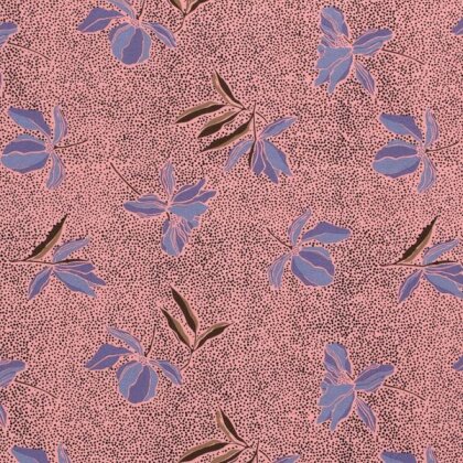 0,7 Meter - Viskosejersey Blumen - rosa