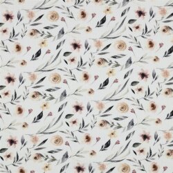 0,6 Meter - WaffelJersey Digital Blumenwind - weiss