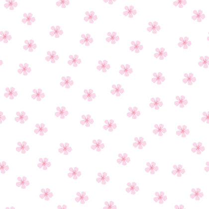 0,5 Meter - Baumwollpopeline rosa Blüten - weiss