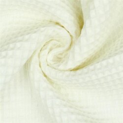0,7 Meter - Waffelpiqué *Vera* 6mm- creme
