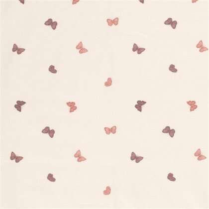 0,8 Meter - Baumwolljersey Aquarell Schmetterlinge - creme