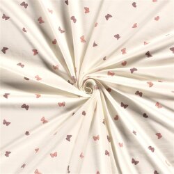 0,8 Meter - Baumwolljersey Aquarell Schmetterlinge - creme