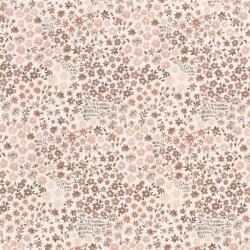0,7 Meter - Baumwolljersey Blumenzauber - creme