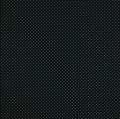 0,7 Meter - Baumwollpopeline 2mm Punkte - schwarz