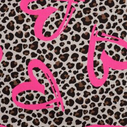 French Terry Leo mit Neon Herz  - pink
