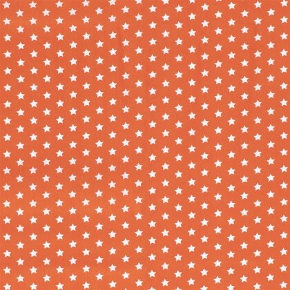 0,5 Meter - Baumwollpopeline Sterne 10mm - orange