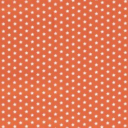 0,5 Meter - Baumwollpopeline Sterne 10mm - orange