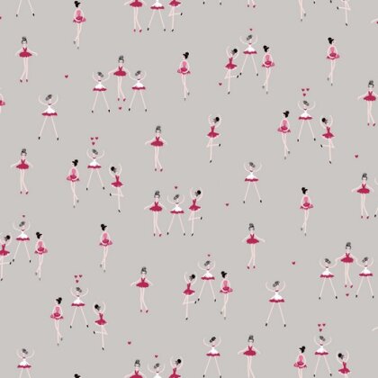 0,9 Meter - Baumwolle Ballerina grau