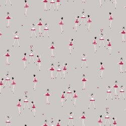 0,9 Meter - Baumwolle Ballerina grau