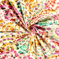 0,4 Meter - Baumwolljersey Digital bunte Batik - orange