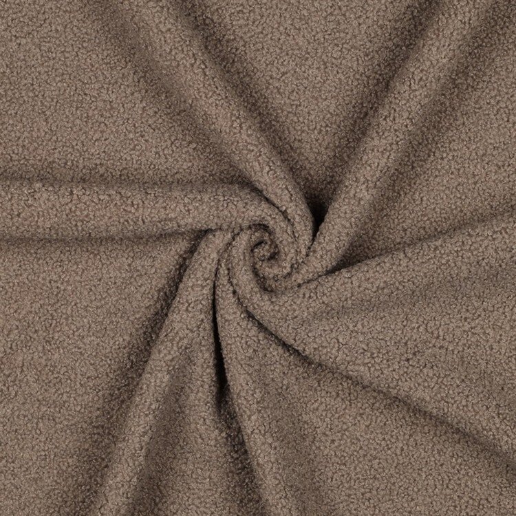 Teddystoff Doppelseitig Uni - taupe