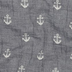 Musselin Jacquard Anker 2-Seitig - dunkelblau