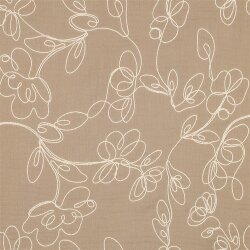 Musselin Bestickt Blumen - beige