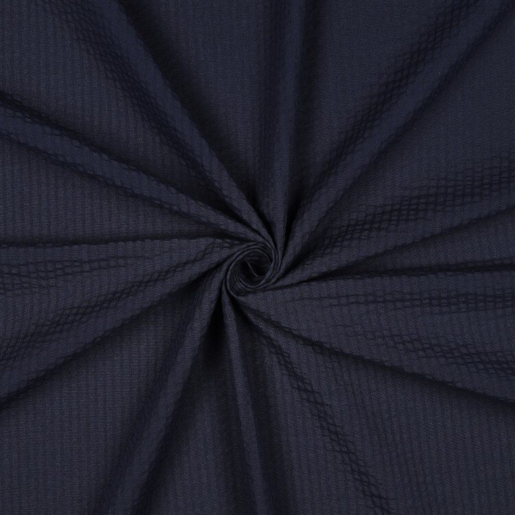 Seersucker Jacquard Streifen - nachtblau