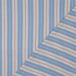 Musselin Garngefärbt Streifen - blau