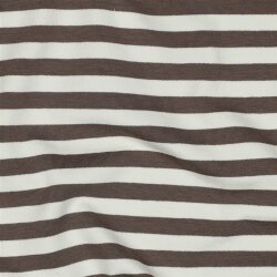 French Terry Streifen - altweiß/kaltbraun