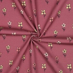 Waffeljersey süsse Blümchen - antikpink