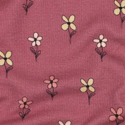 Waffeljersey süsse Blümchen - antikpink