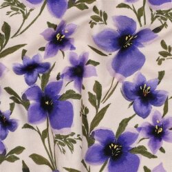 French Terry lila Bume - altweiß