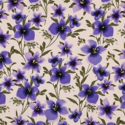 French Terry lila Bume - altweiß