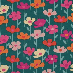 French Terry Wildblumen- wiesengrün