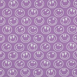 Baumwolljersey Smileys - softlavendel