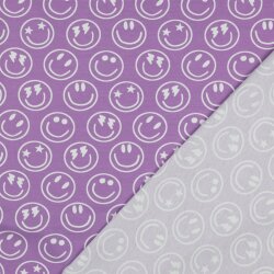 Baumwolljersey Smileys - softlavendel