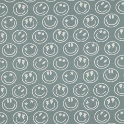 Baumwolljersey Smileys - salbei
