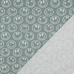 Baumwolljersey Smileys - salbei