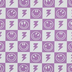 Baumwolljersey Smileys und Anker -softlavendel