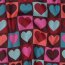 Baumwollpopeline Herzen im Quadrat - dunkelweinrot